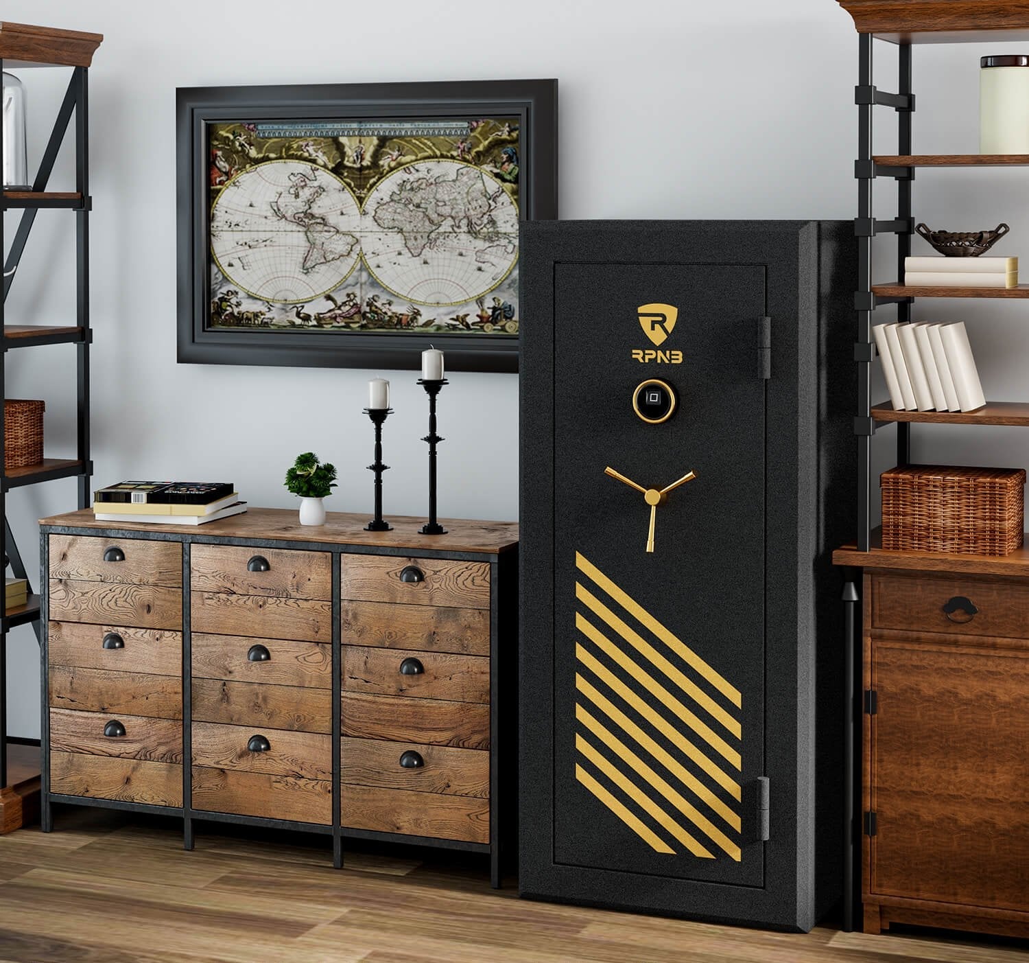 RPNB 24 Gun Fireproof and Biometric Safe (Black) RPFS24-B